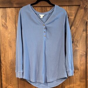 Caslon V neck thermal Henley